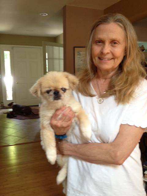 Lynn Walcutt at home with friends